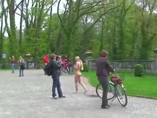 Magnificent public nudity with sweet blonde