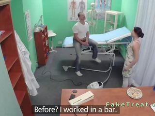 Medical person fucks nurse and cleaning lover in fake hospital