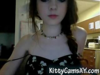 Blue Eyes skinny teen - Full show on KittyCamsXY.com