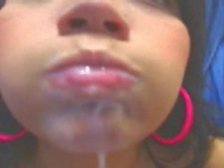 First-rate Webcam Latina Squirting and Eating Milky Cum (pt. 2)
