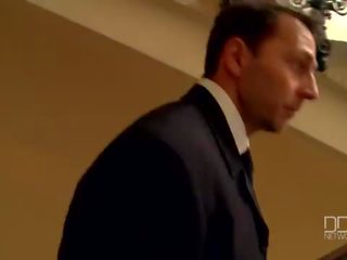 Secretary Mish Cross gets an anal creampie BDSM style