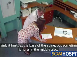 Captivating brunette Sabina gets fucked by her medic from behind