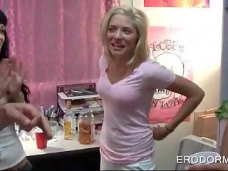 College dolls stripping to fuck at adult film party