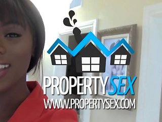 PropertySex - adorable black real estate agent interracial dirty film with buyer