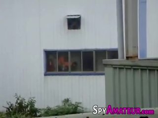 Voyeur spying a couple having X rated movie on SpyAmateur.com