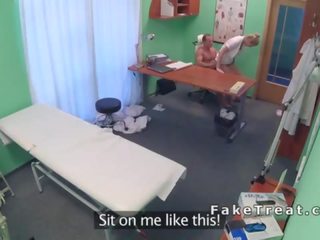 Doctor eats and fucks nurse on a desk