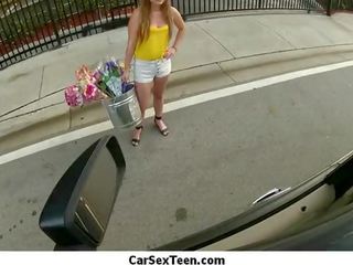 Amateur teen lassie hitch hiking for a ride and gets the ultimate car fucking 17