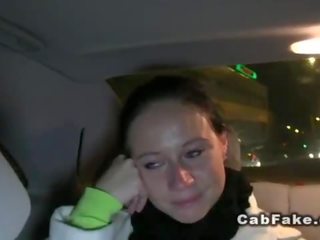 Cheated busty mistress fucks in taxi