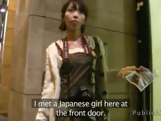 Japanese feature fucks huge prick to stranger in Europe