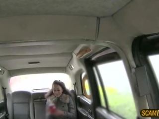 Scandalous Hungarian traveler gets a free outstanding cum in the taxi