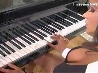 Slutty pornstar fucked at the piano